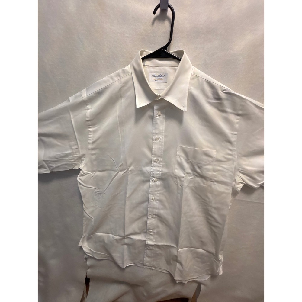Ben Silver Charleston Fine Shirtings Mens White Button Down Dress Shirt 17.5 35